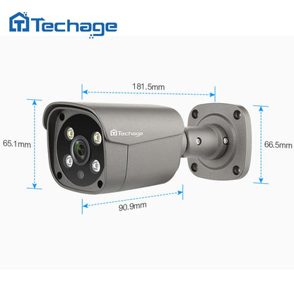 Techage H.265 8CH 5MP POE NVR Kit CCTV System Two Way Audio AI IP Camera IR Outdoor Waterproof Video Security Surveillance Set